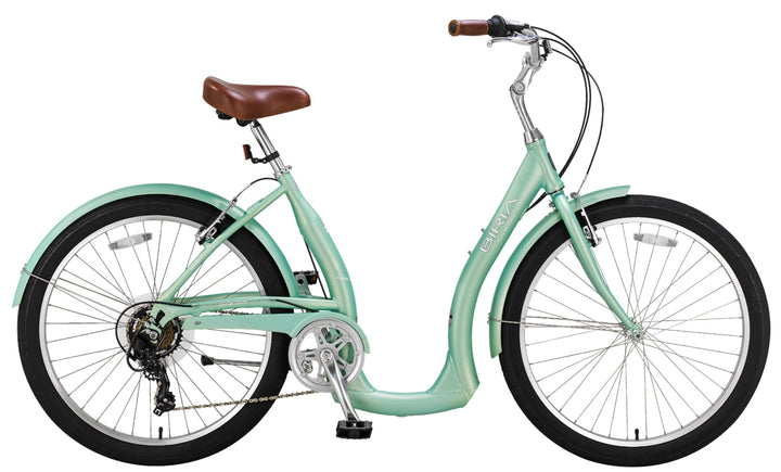 A light green easy board bike