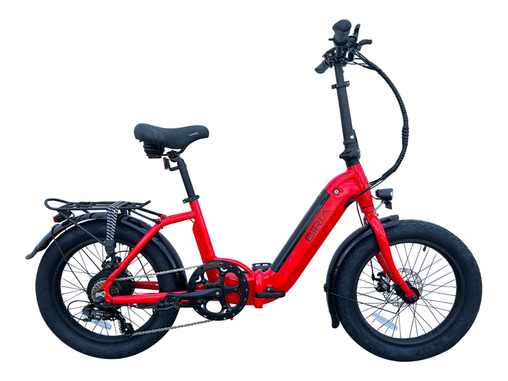 Red Electric Step-Through Folding bike with Torque sensor