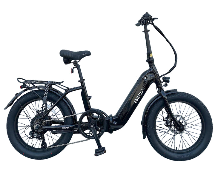 Black Electric Step-Through Folding bike with Torque sensor