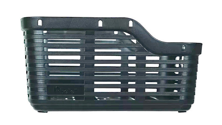 Plastic bike basket side view