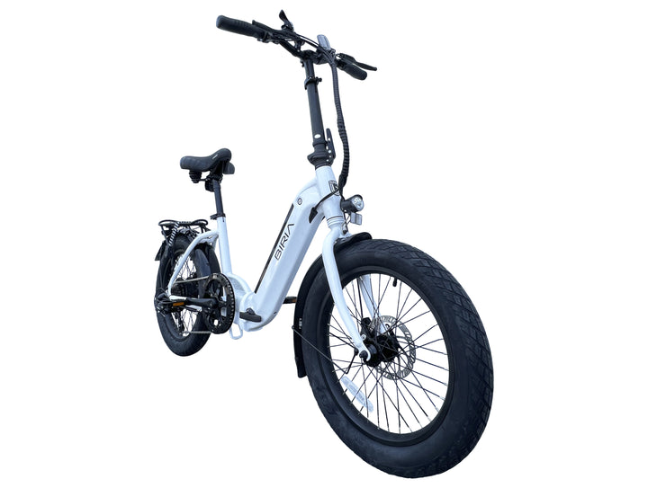 White Electric Step-Through Folding bike with Torque sensor