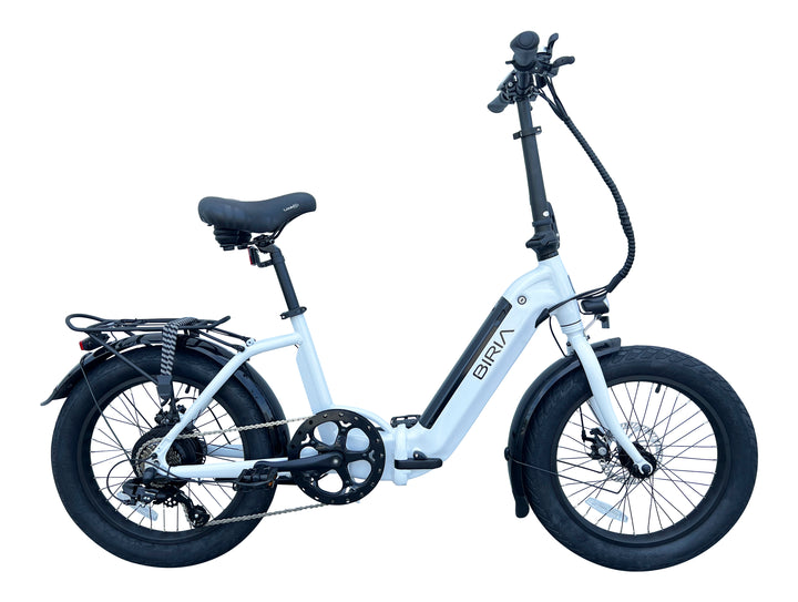 White Electric Step-Through Folding bike with Torque sensor