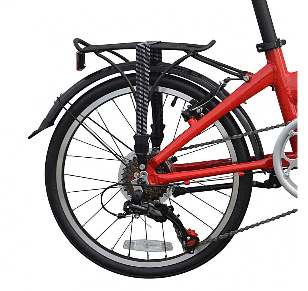 Folding Bicycle Rear Rack on rear bike wheel