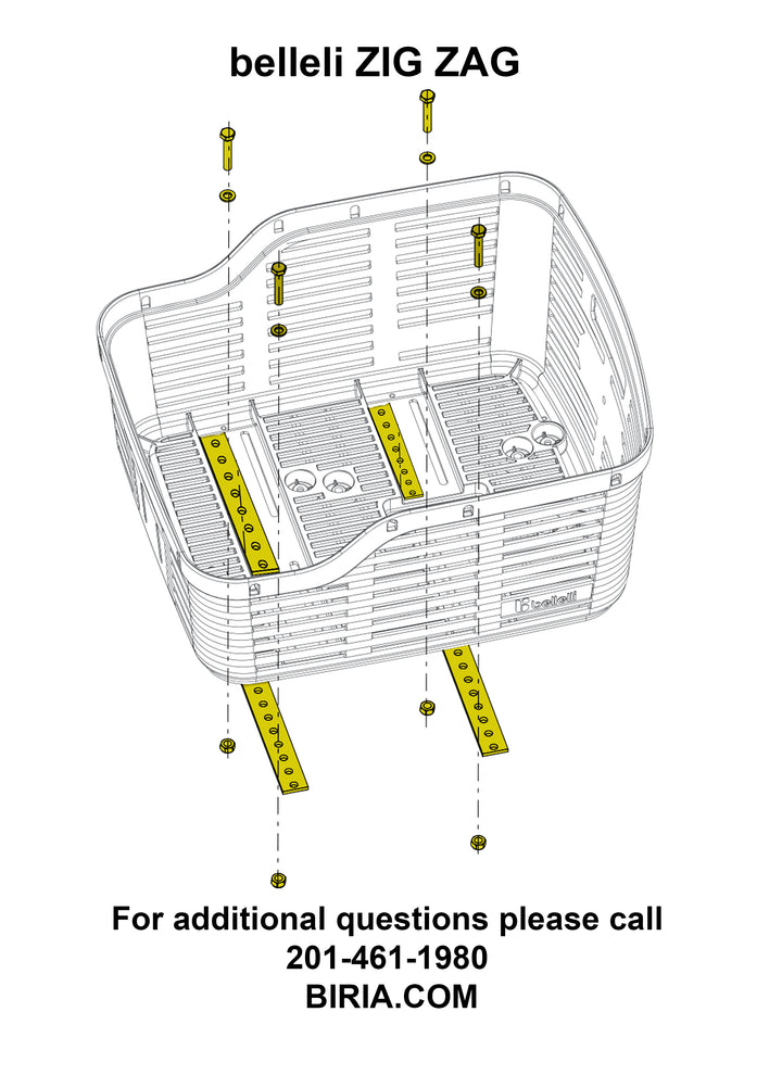 Plastic bike basket attachment instructions (screws through holes onto back bike rack)