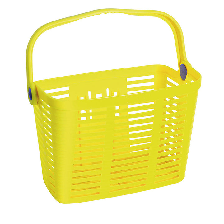 Yellow basket attachment for bike