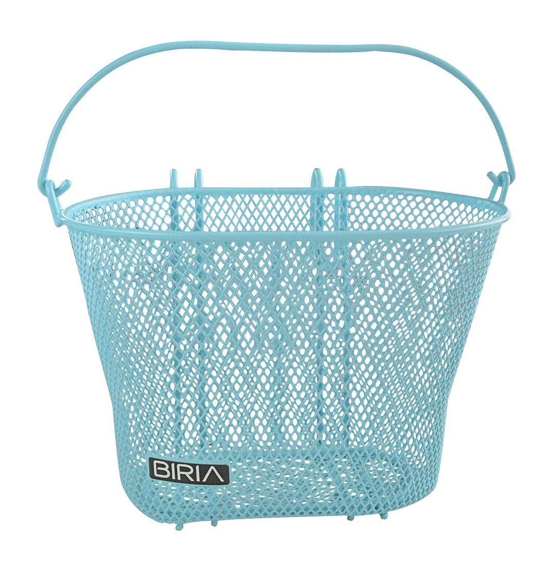 teal children's bike basket frontview