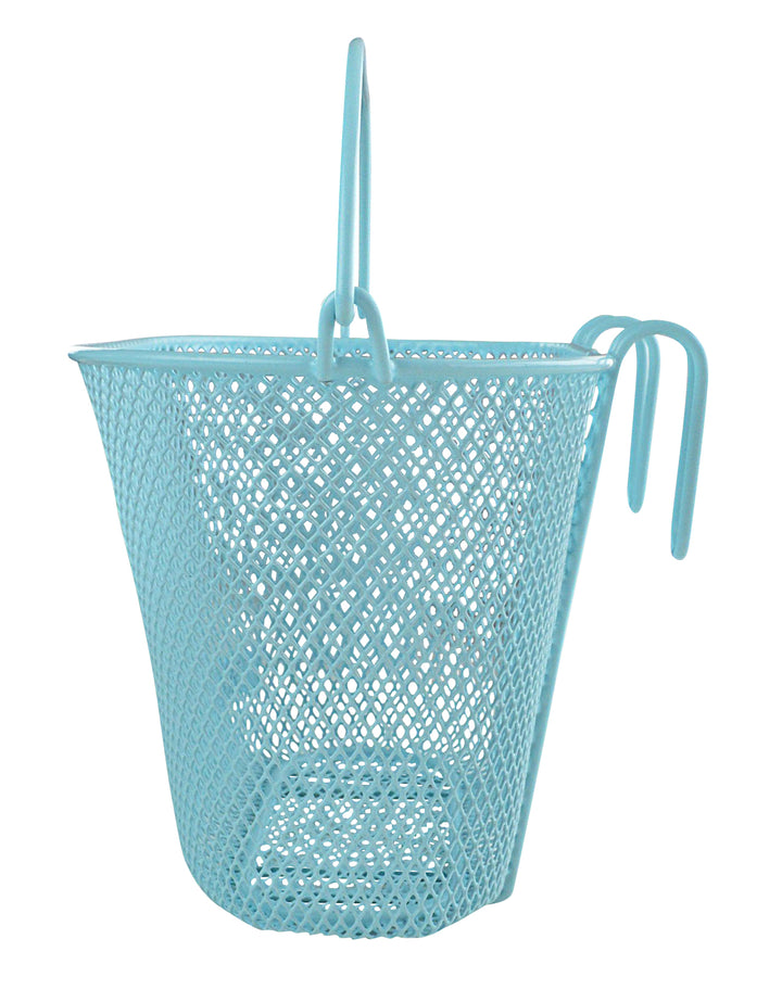 teal children's bike basket sideview