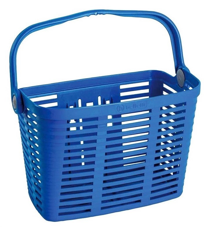 Blue basket attachment for bike