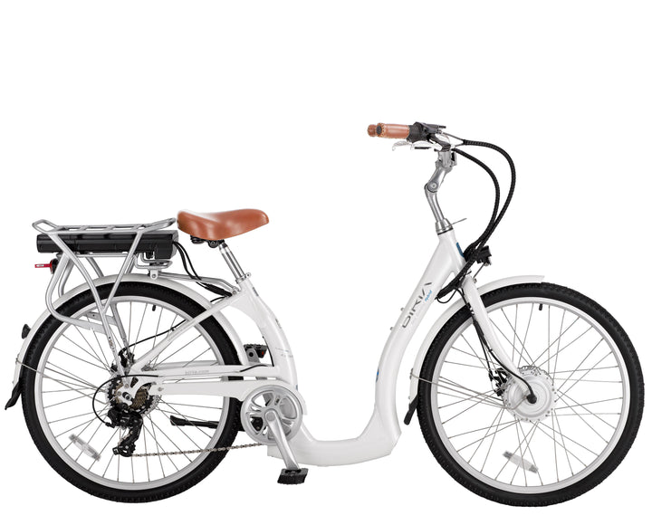 A white electric easy board bike