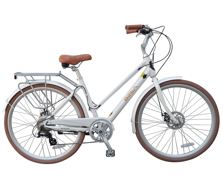 White electric hybrid bicycle