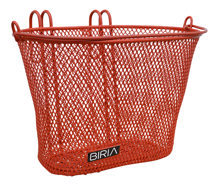 red children's bike basket front view