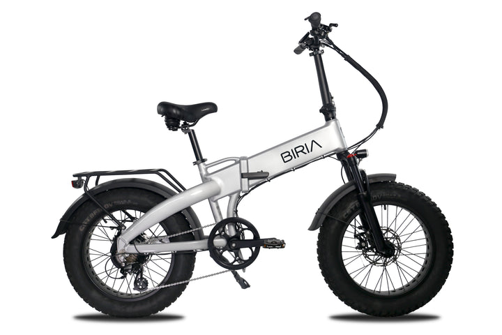 White electric folding bike with torque sensor