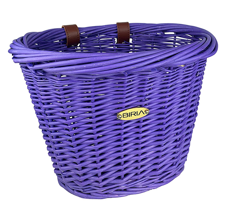 Purple wicker bike basket