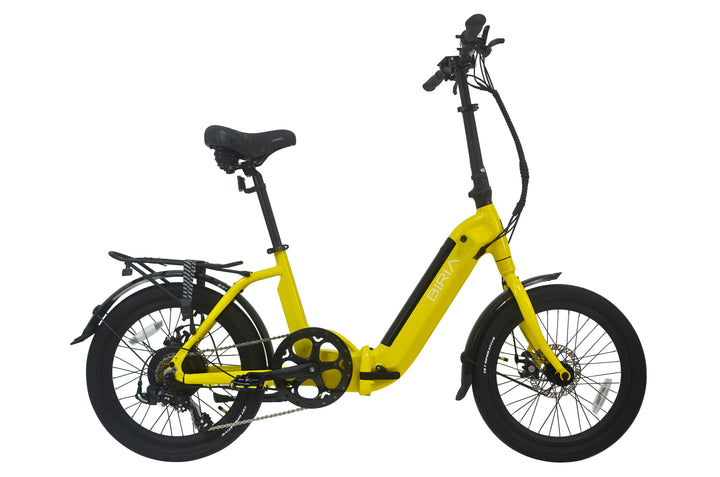 Yellow Electric Step-Through Folding bike