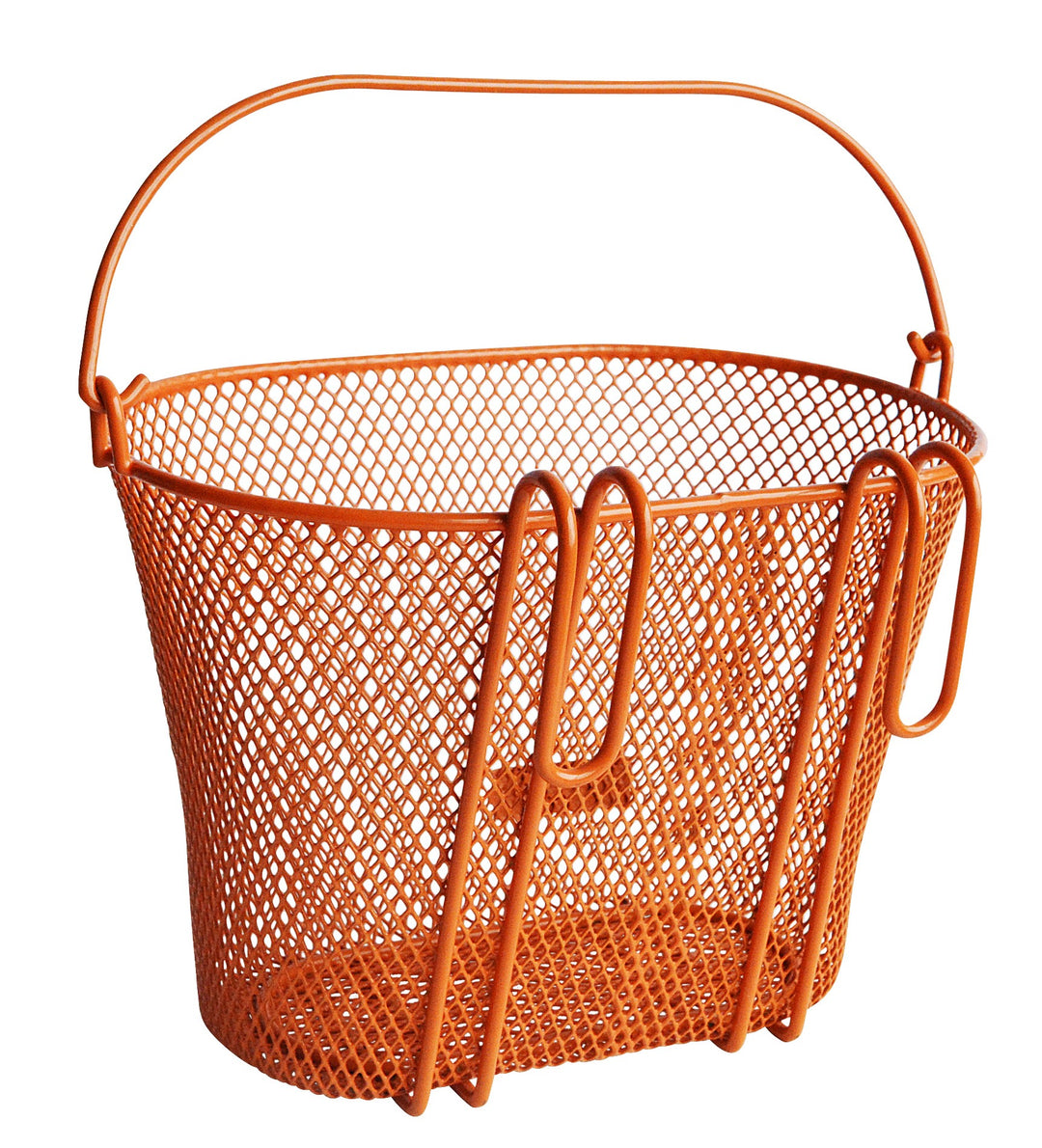 orange children's bike basket rear view