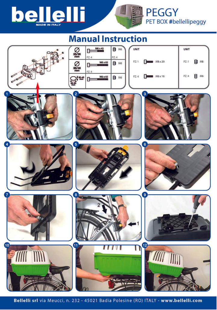 Assembly instructions for pet kennel attachment for rear wheel of bike