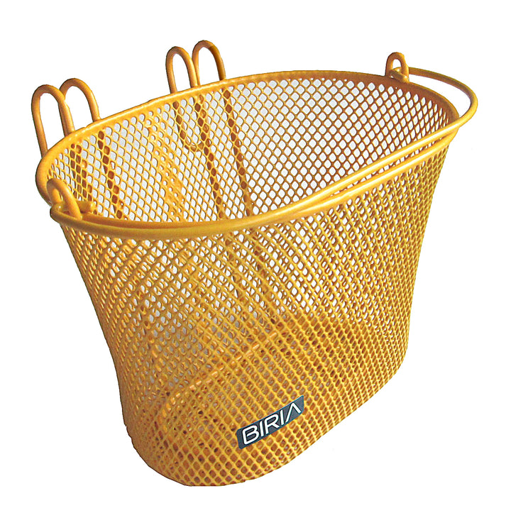 yellow children's bike basket front view