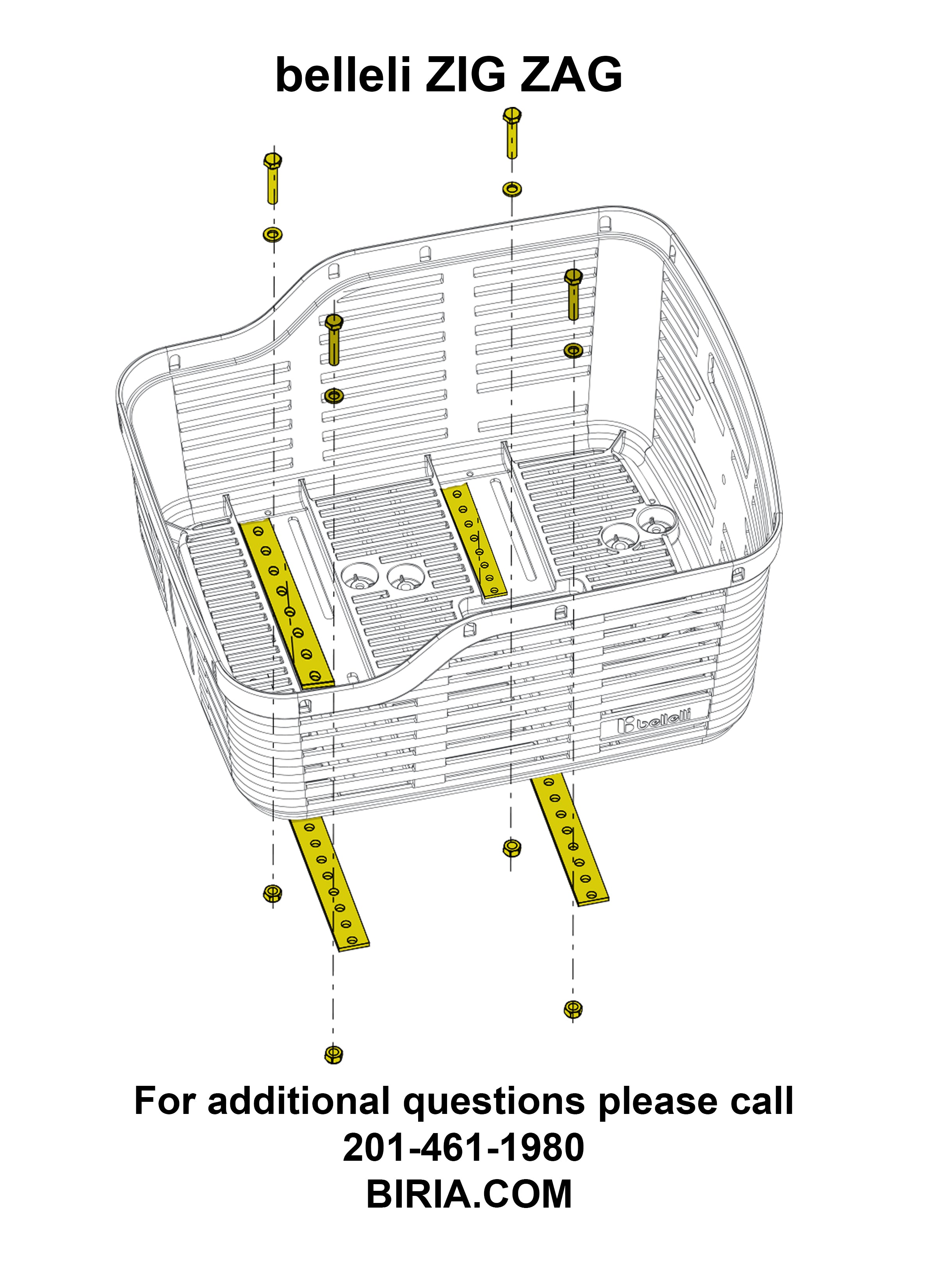 Zig Zag Rear Basket, Made in Italy – Biria Bikes